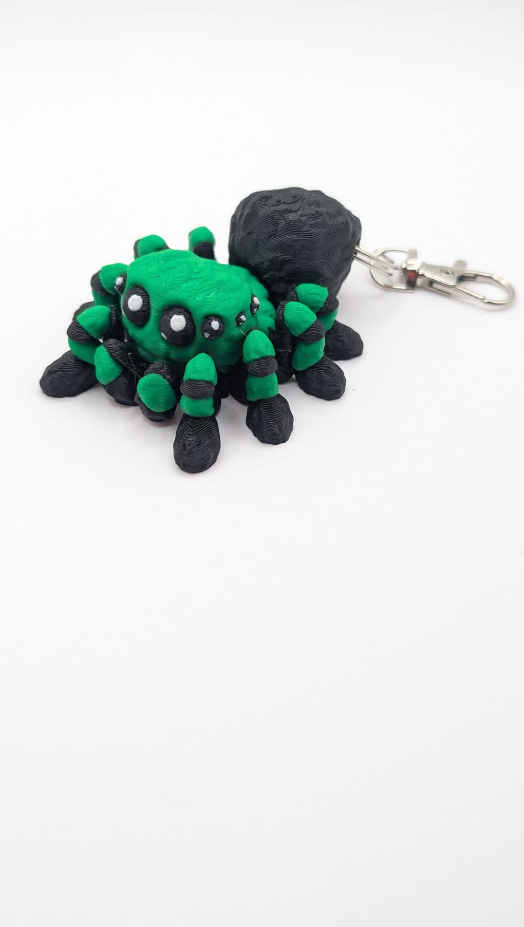 Cute Spider Charm/Keychain (green and black)