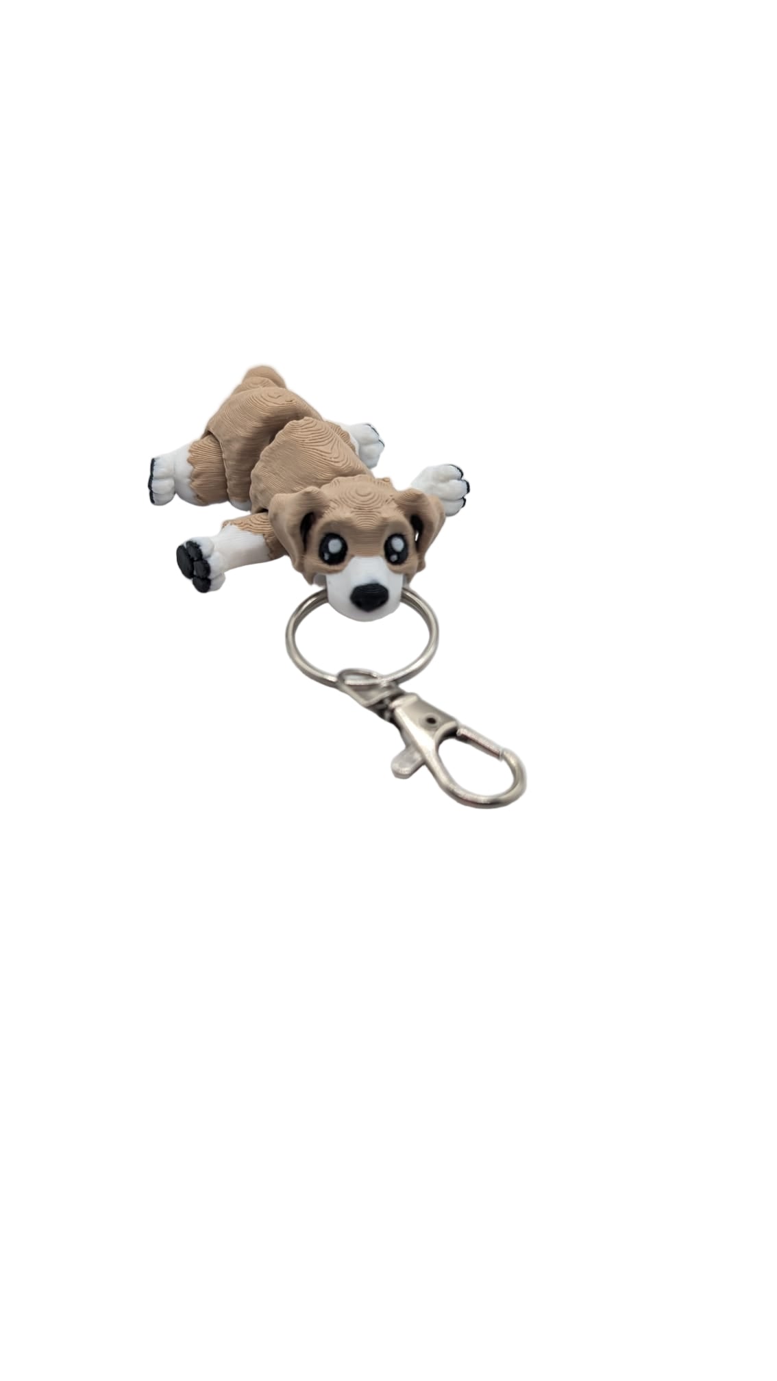 Cute Dog Keychain (light brown and white)