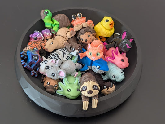 20 Assorted Cute Critter Fidgets With a Display Bowl