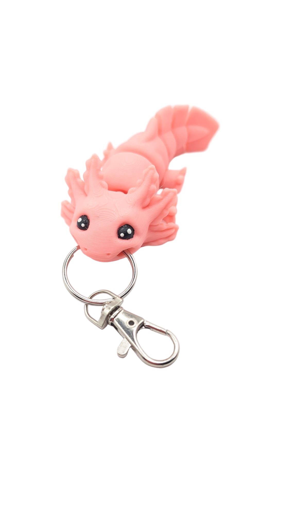 Cute Axolotl Keychain (glow in the dark pink)