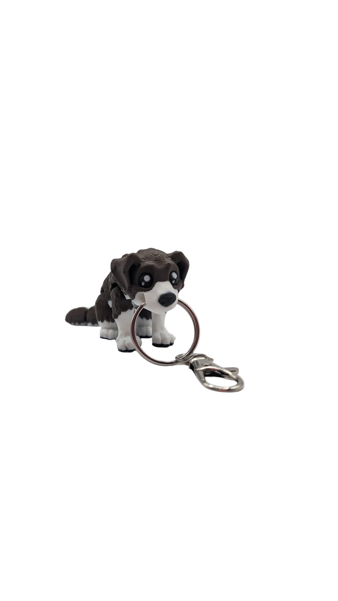Cute Dog Keychain (dark brown and white)