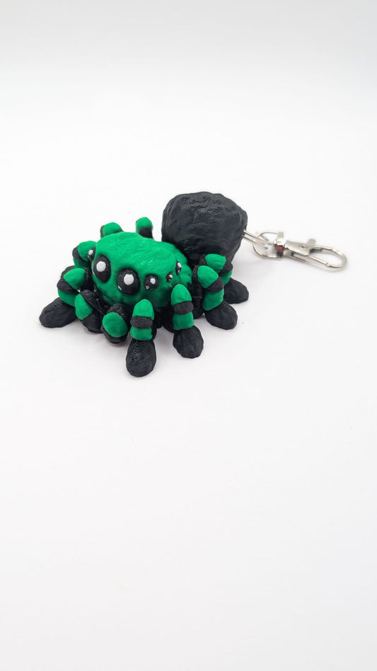 Cute Spider Keychain (green and black)
