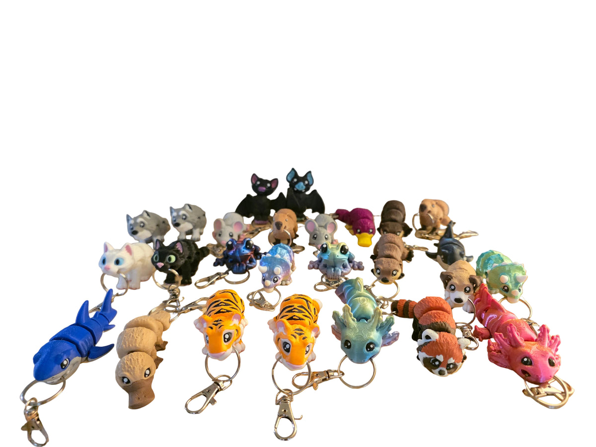 20 Assorted Critter Charms/Keychains for Reorder