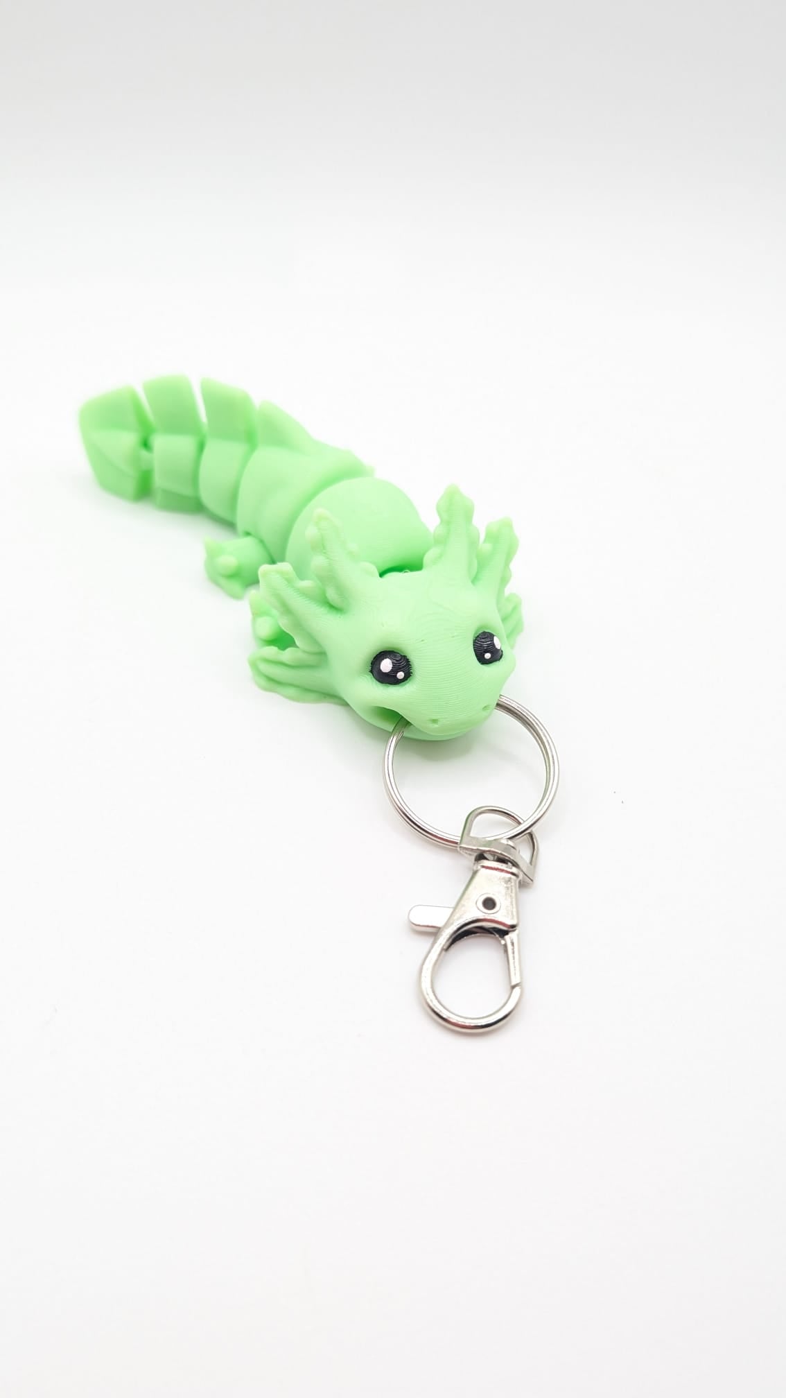 Cute Axolotl Keychain (glow in the dark neon green)