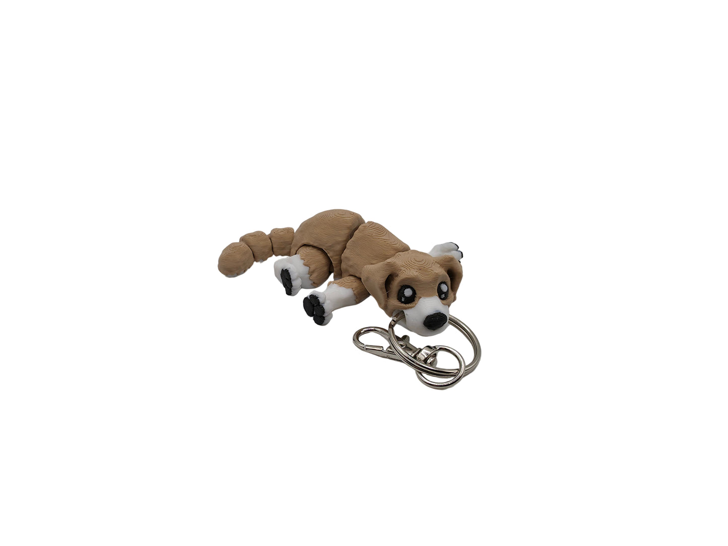 Cute Dog Keychain (light brown and white)